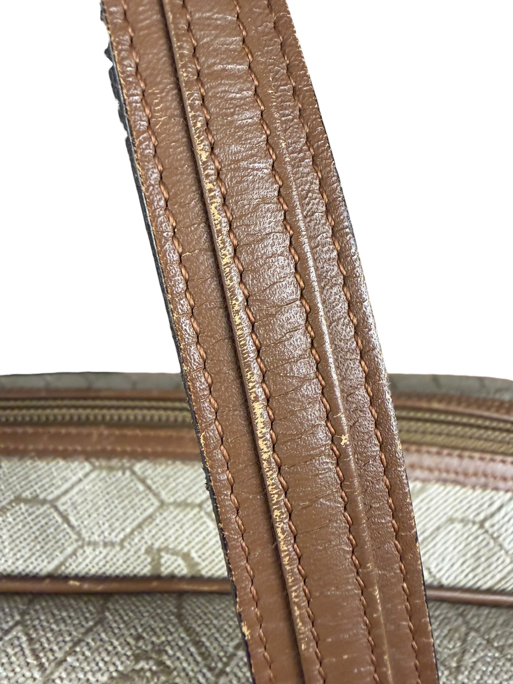 Christian Dior Vintage Beige Honeycomb Boston Bag