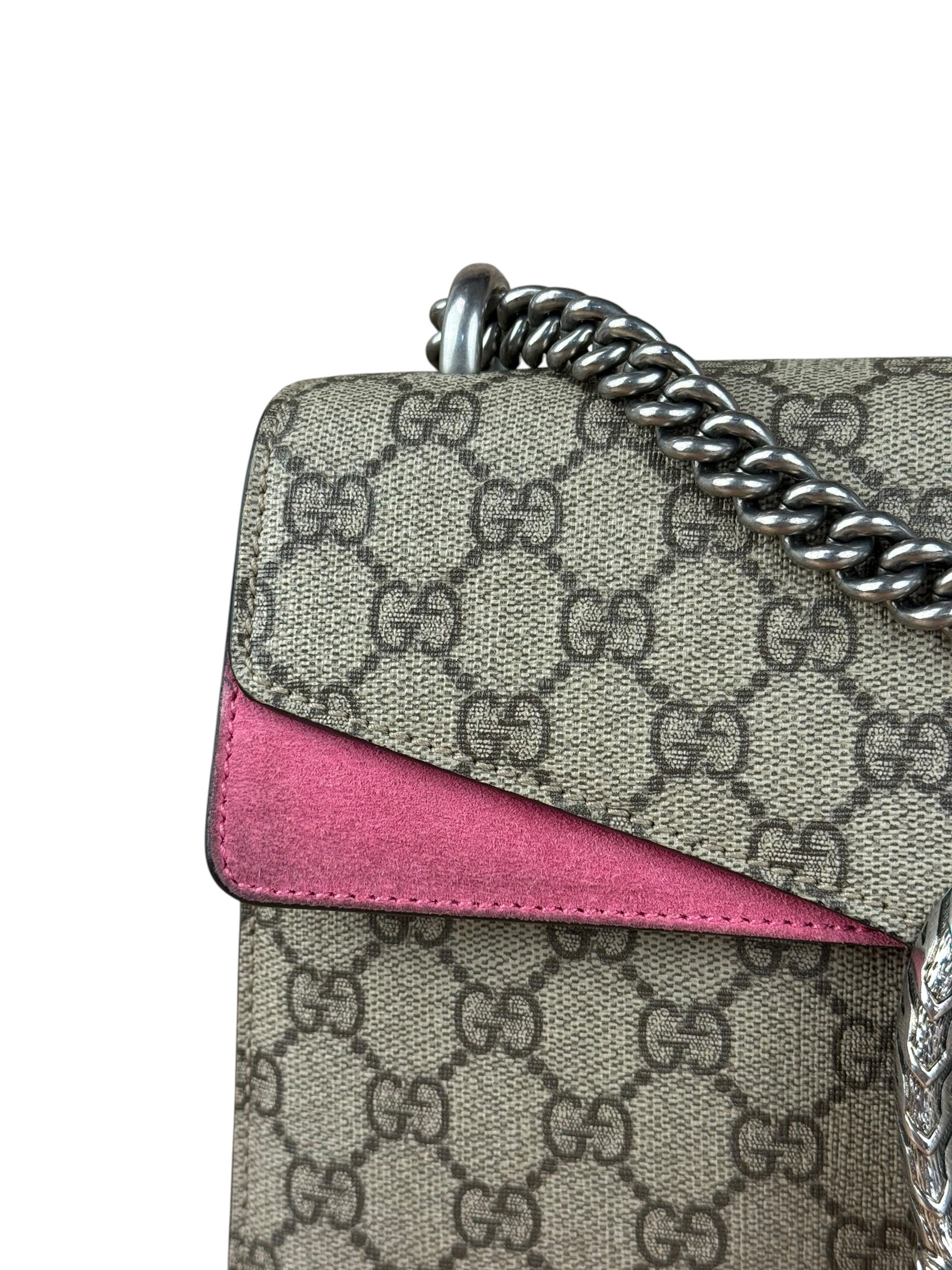 Gucci Dionysus GG Supreme Shoulder Bag Beige/Pink