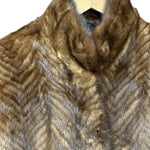 Vintage Dark Brown Chevron Fur Coat