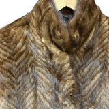 Vintage Dark Brown Chevron Fur Coat