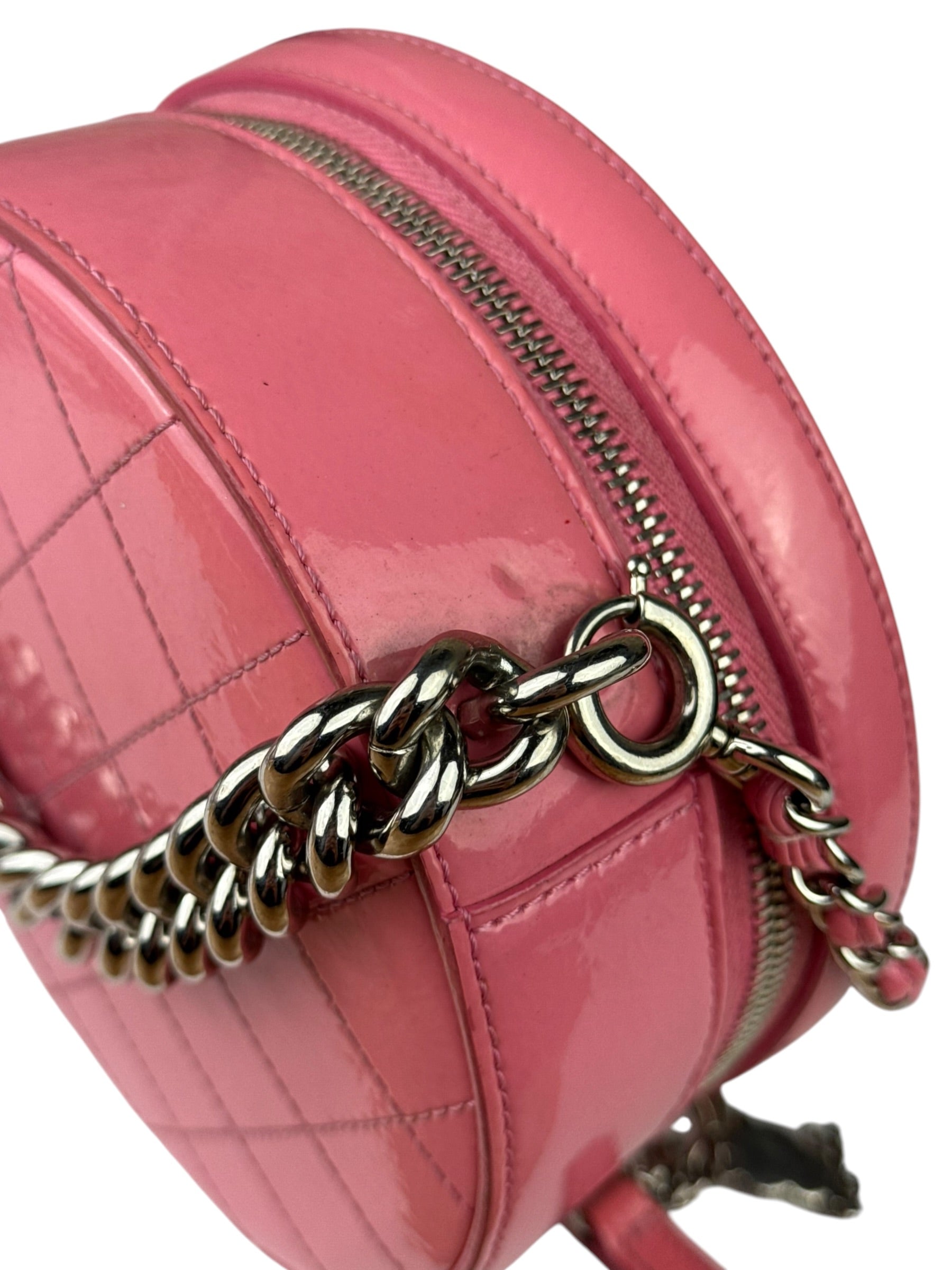 Chanel Pink Patent Leather Round as Earth Two-Way Bag 2018