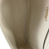 Chanel White Quilted Caviar Wooden M Flap 1999