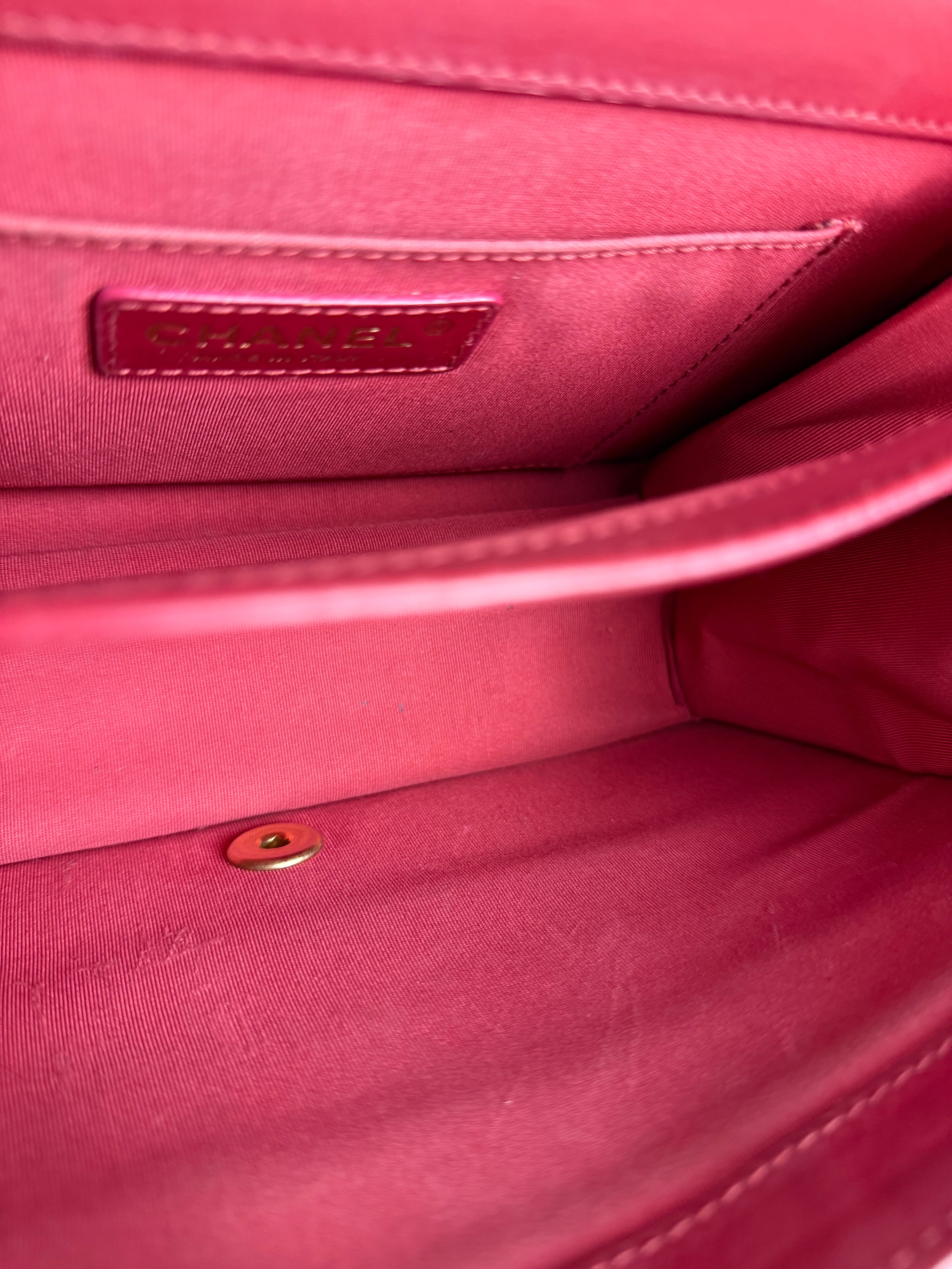Chanel Dark Fuchsia Quilted Leather Flap Bag 2019