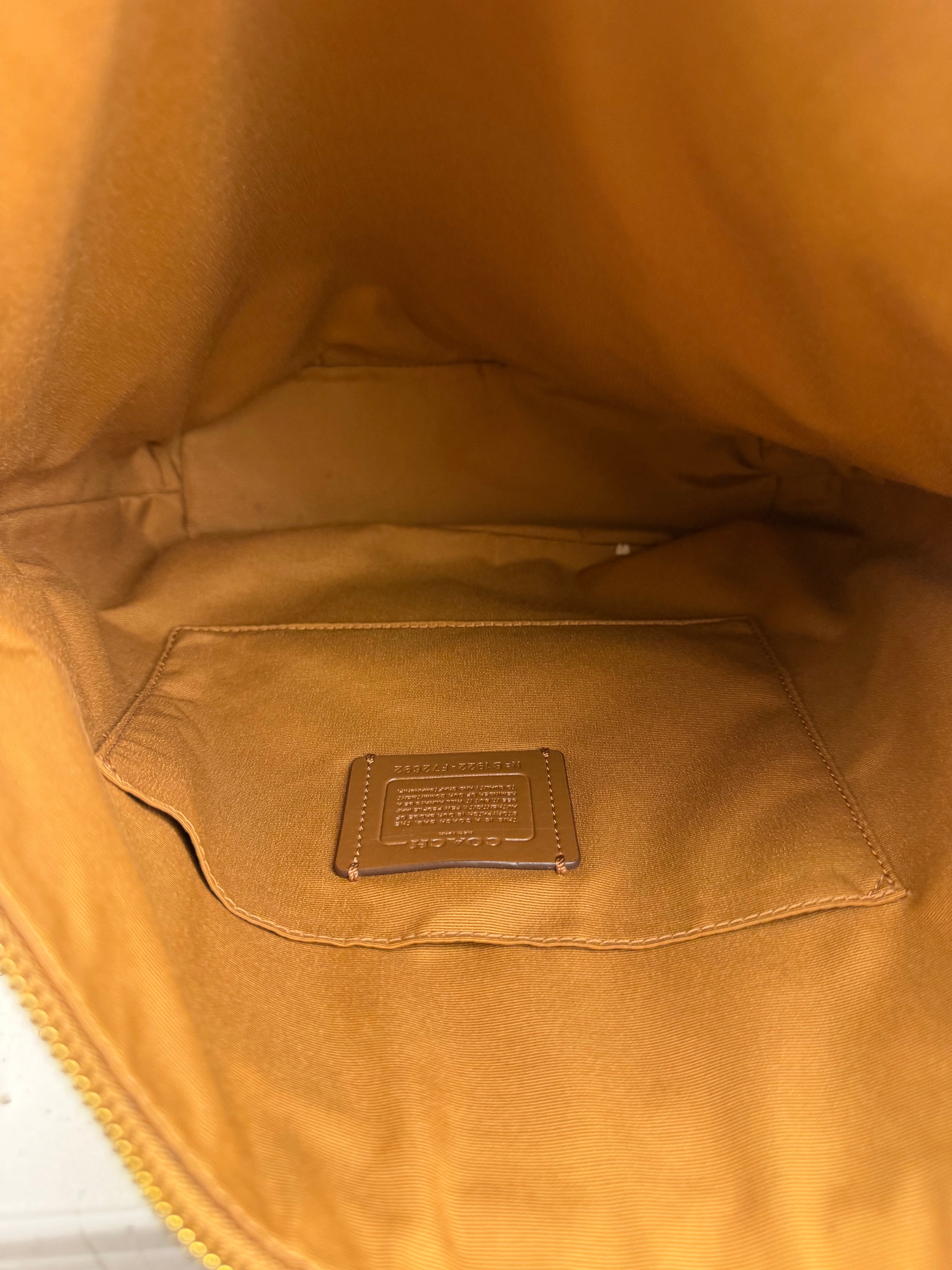 Coach Camel Leather Paxton Bucket Crossbody