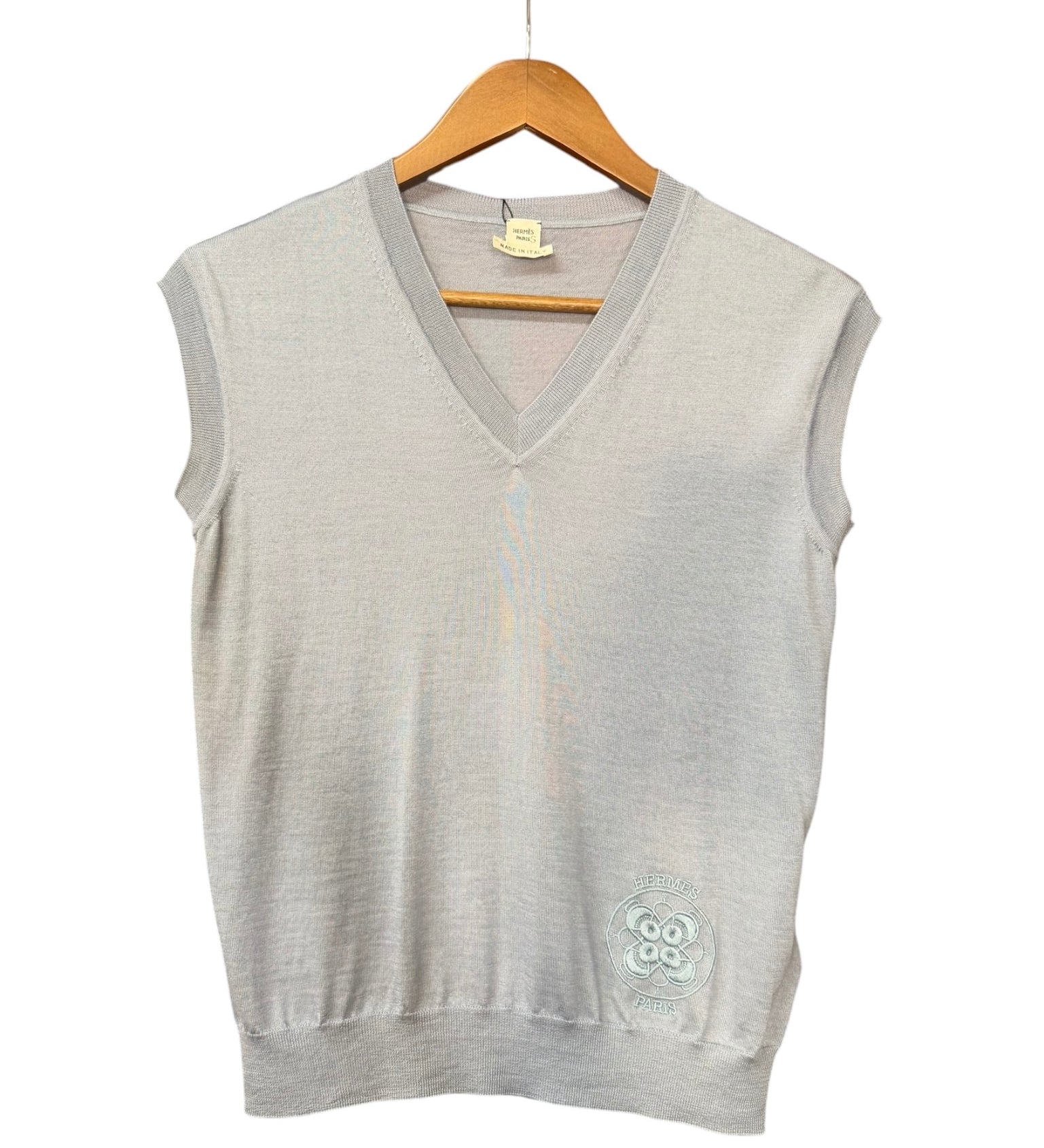 Hermes Vintage Blue Cashmere/Silk Sweater Vest