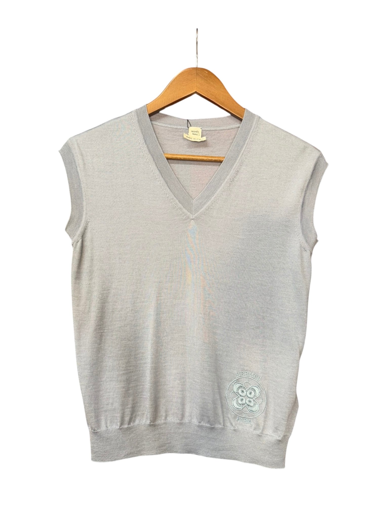 Hermes Vintage Blue Cashmere/Silk Sweater Vest