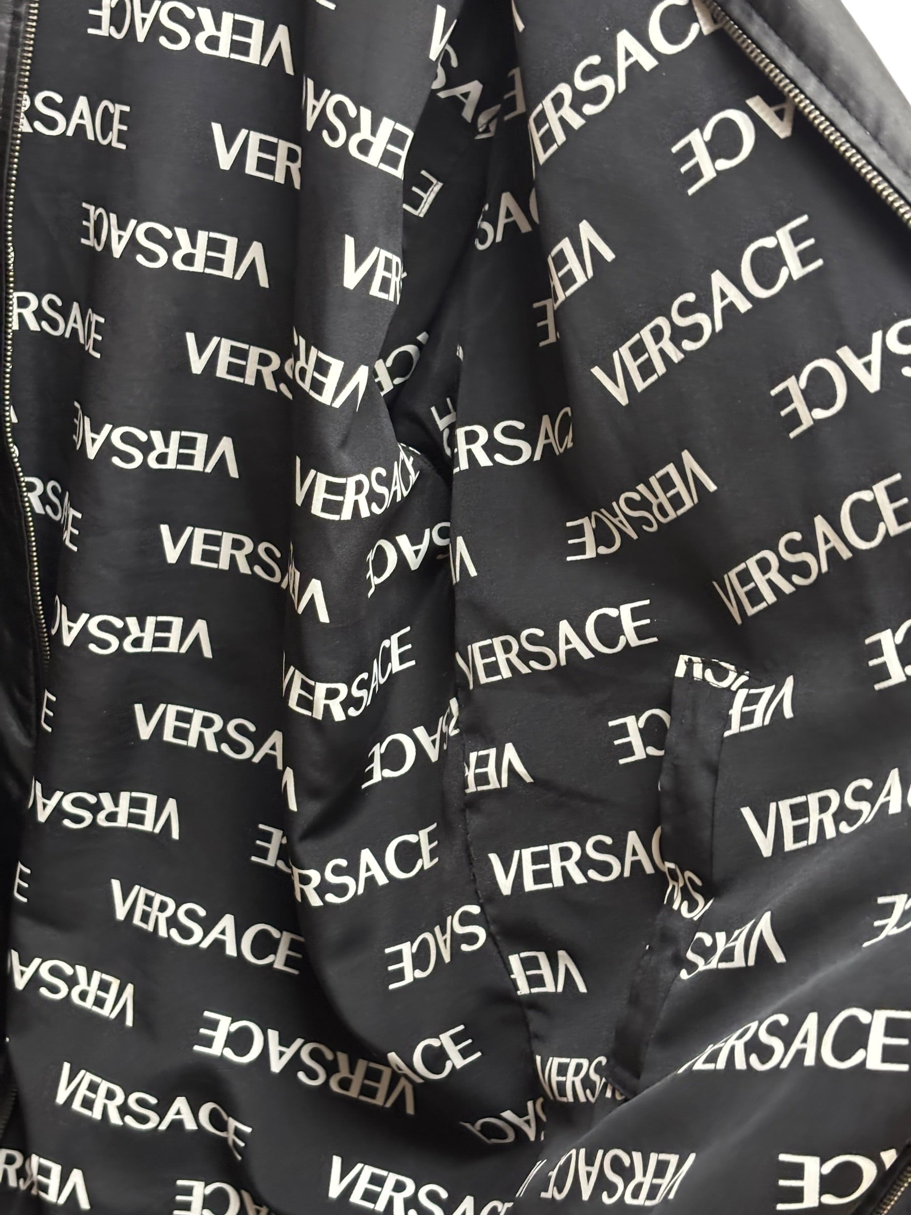 Vintage Versace Jeans Couture Black Polyester Reversible Jacket