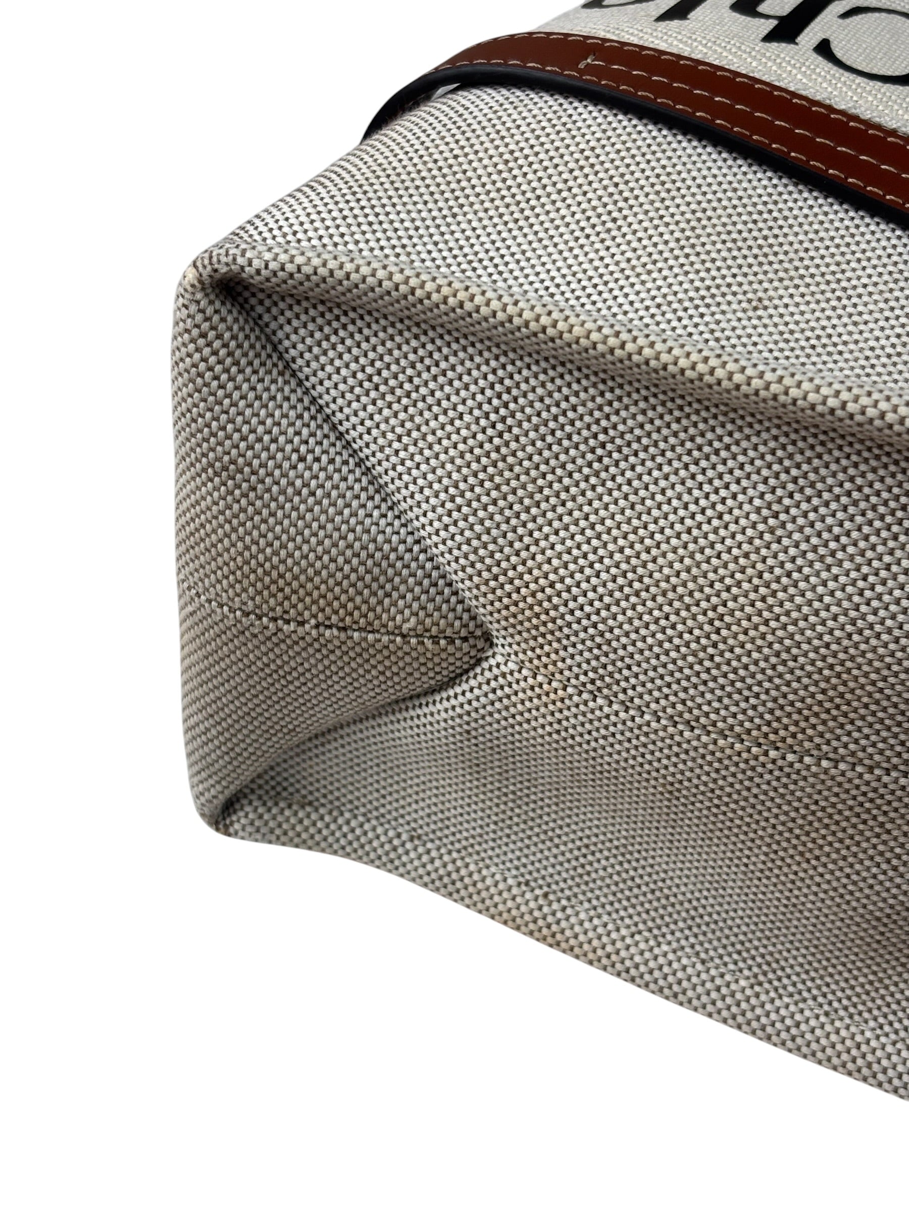 Chloé Canvas Beige/Brown Medium Woody Tote