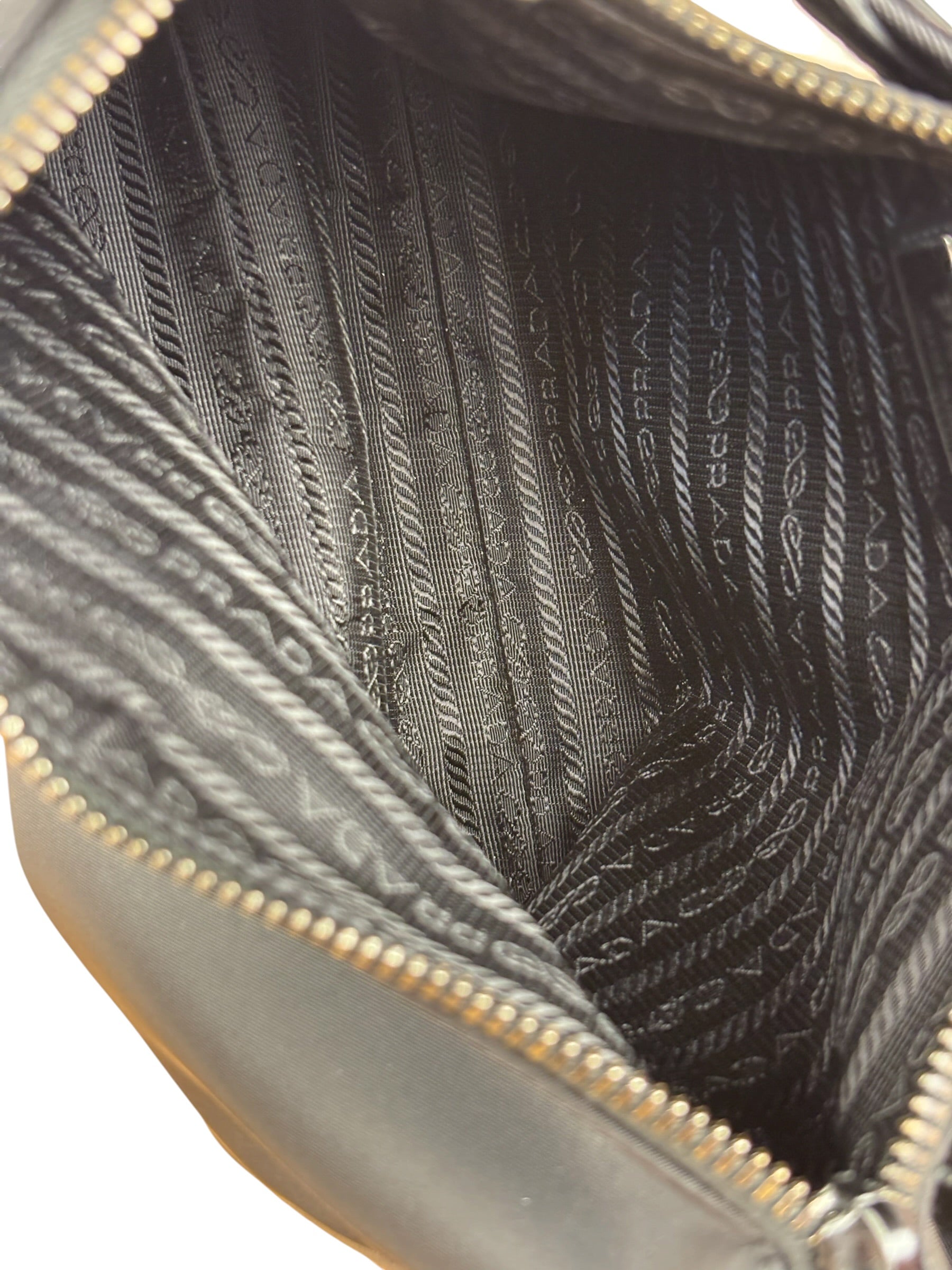 Prada Black Re-Nylon Saffiano Leather Crossbody Bag