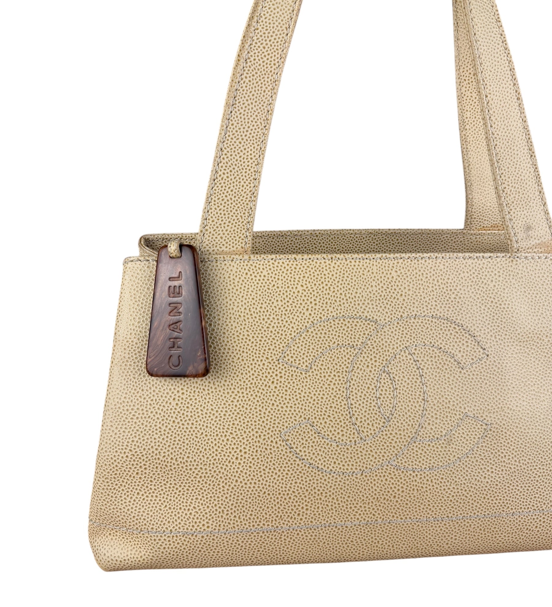 Chanel Vintage Caviar Beige Cocomark Bag