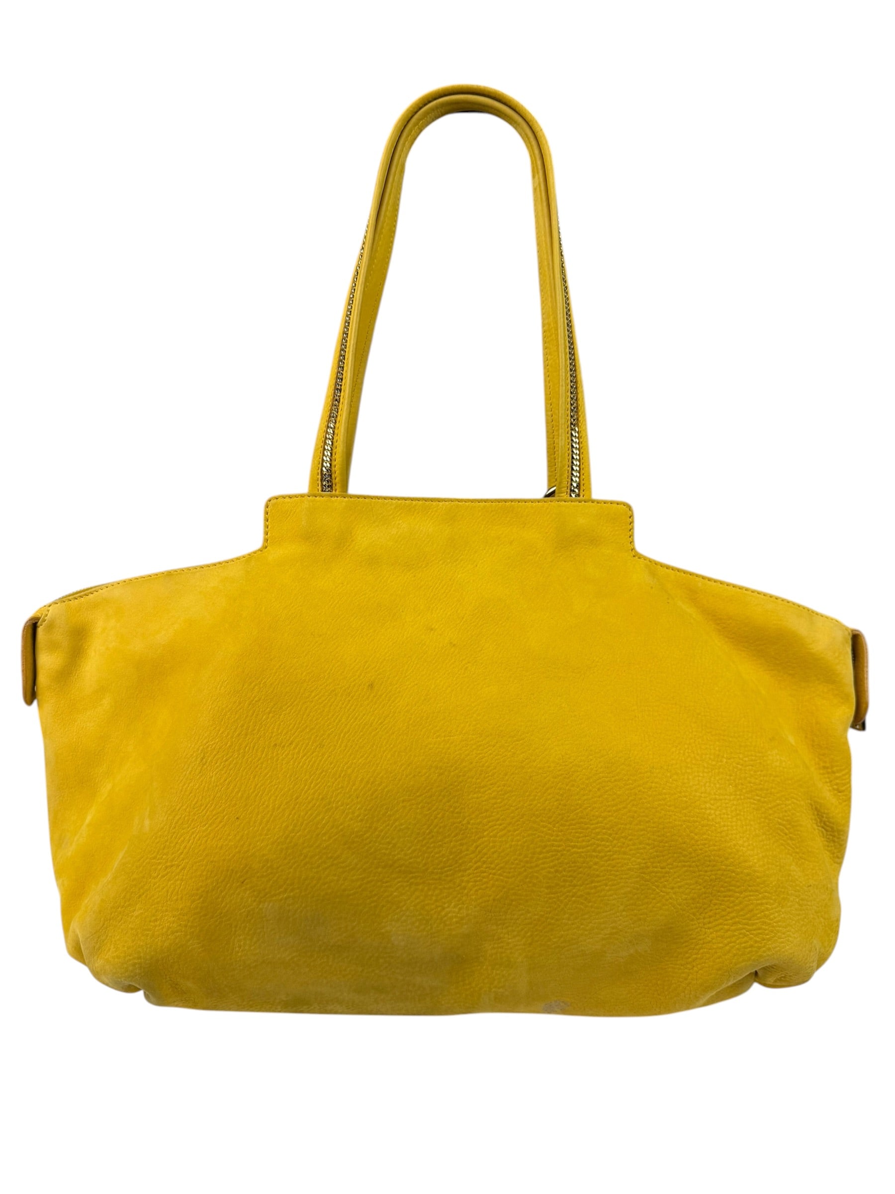Fendi Yellow Leather Shoulder Bag