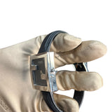 Fendi FF Black Dial Black Leather Strap