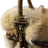 Ferragamo Vintage Fur Rattan Top Handle Bag