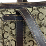 Celine Vintage Macadam Canvas Barrel Bag