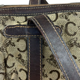 Celine Vintage Macadam Canvas Barrel Bag