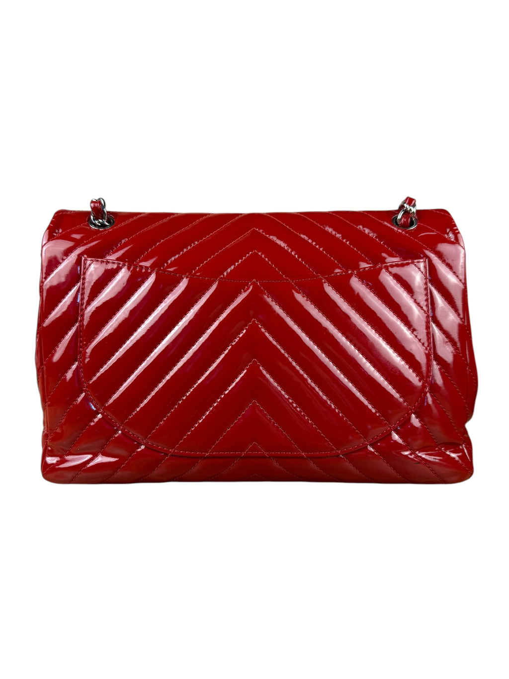 Chanel Red Patent Chevron Jumbo Flap 2010