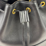 Valentino Black Leather Garavani Mini V Logo Signature Bucket Bag