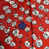 Fendi Red Rose Patterned Silk Scarf