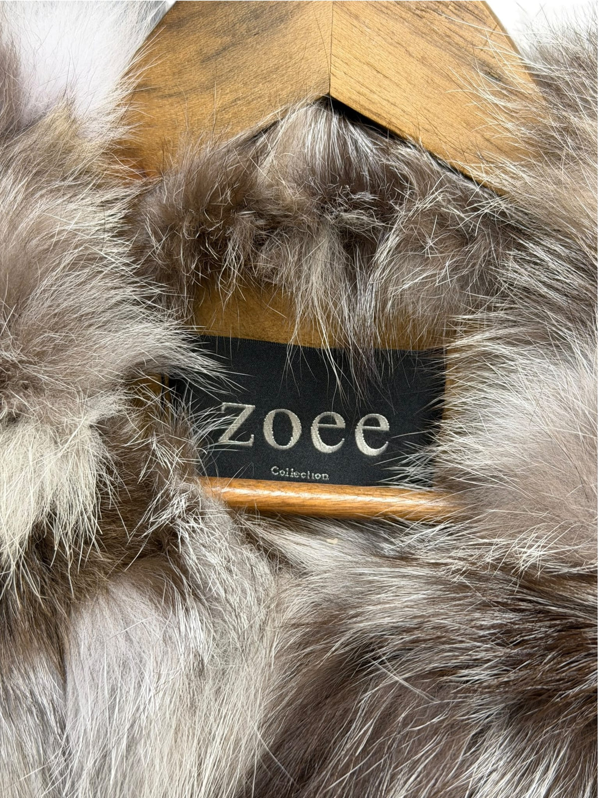 Vintage Zoee Fox Fur Trim Brown Leather Zip Jacket