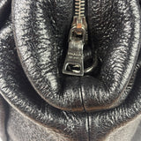Prada Shiny Black Cervo Pleated Shoulder Bag