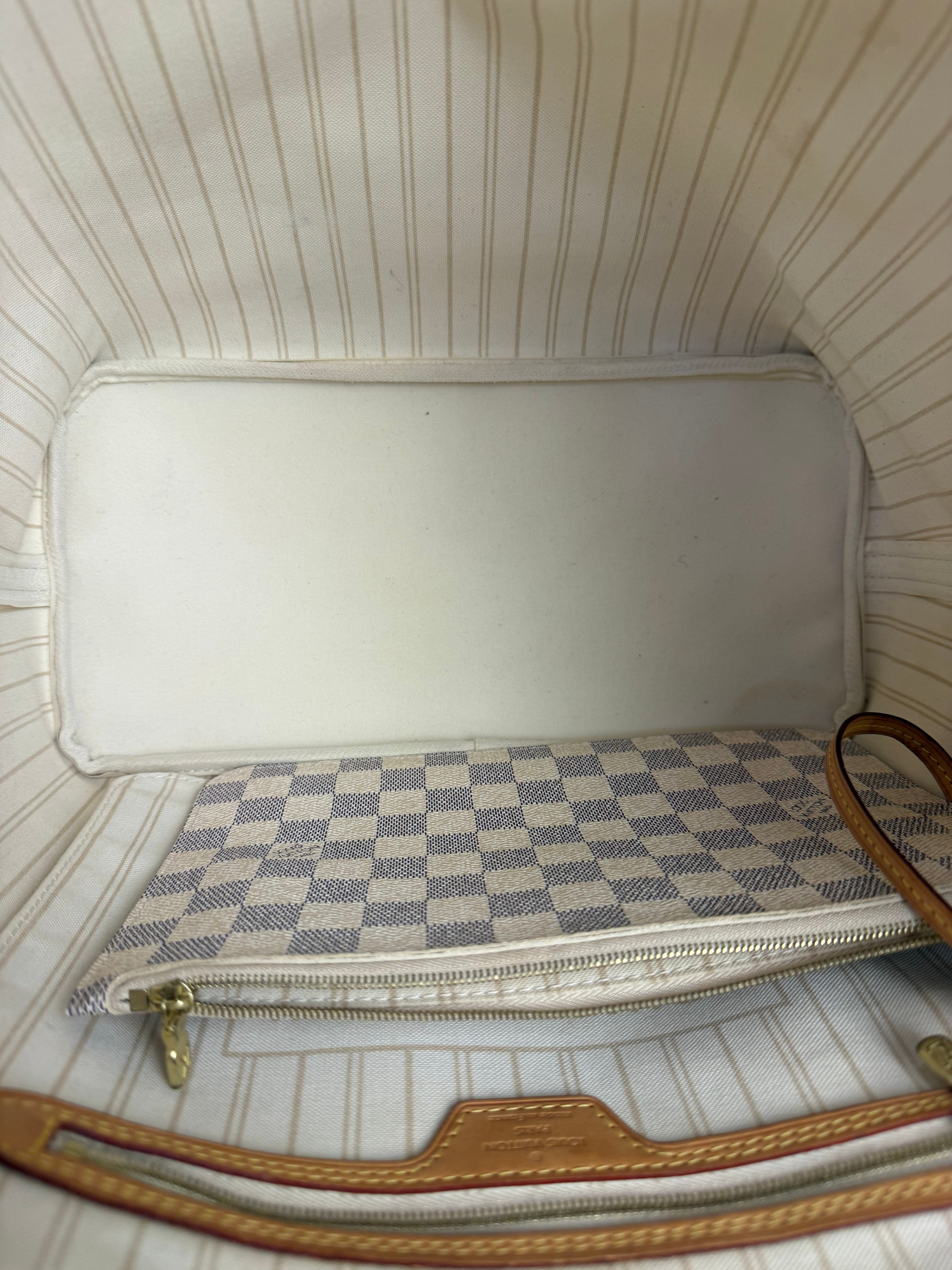 Louis Vuitton Damier Azur Neverfull MM w/ Pouch