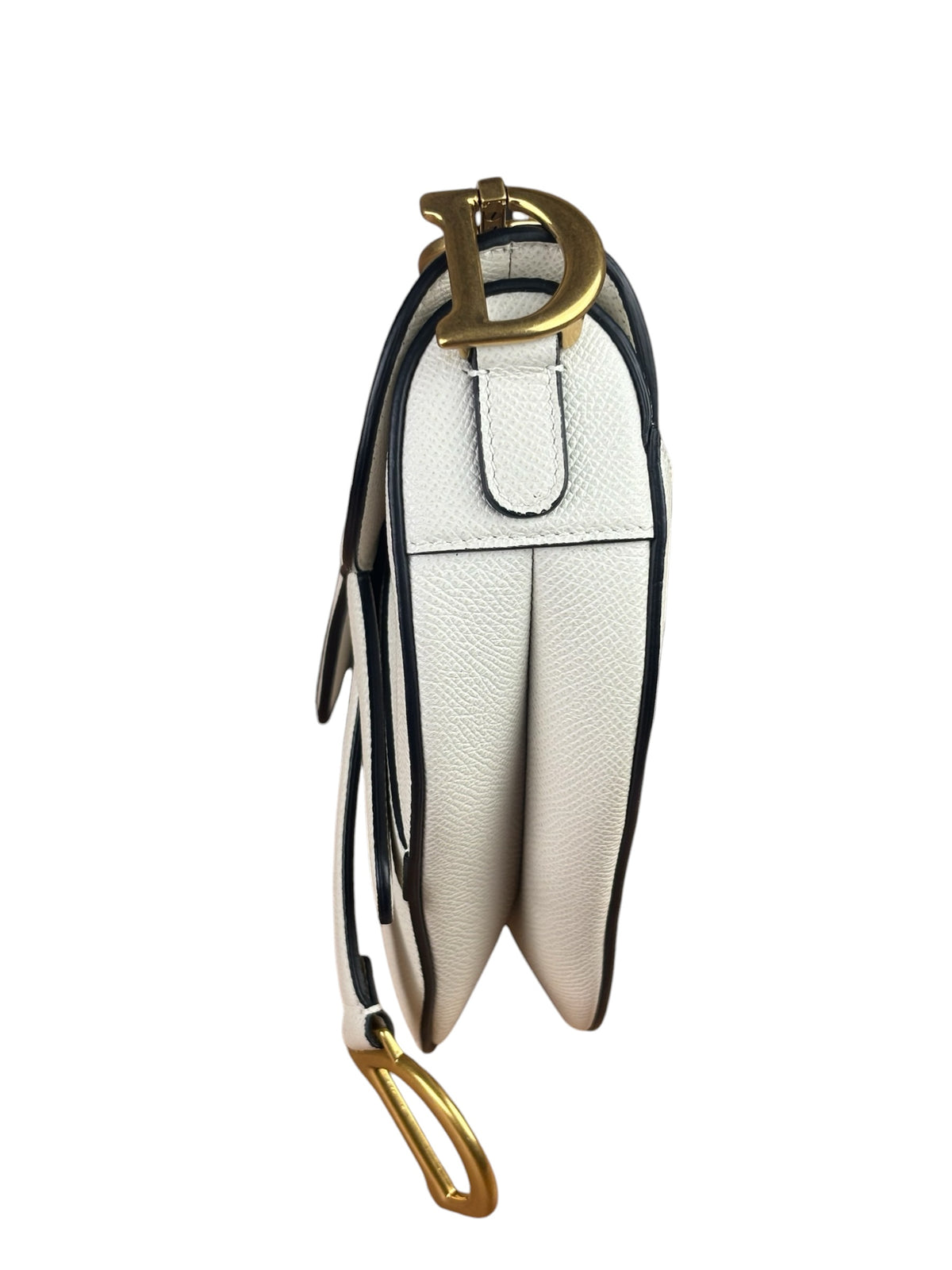 Christian Dior White Leather Saddle Handbag