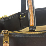 Chloe Black Leather Roy Large Zip Shoulder Bag