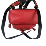Coach Red Pebbled Mini Charlie Backpack