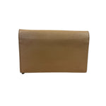 Gucci Light Caramel Pebbled Leather Wallet On Chain