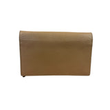 Gucci Light Caramel Pebbled Leather Wallet On Chain