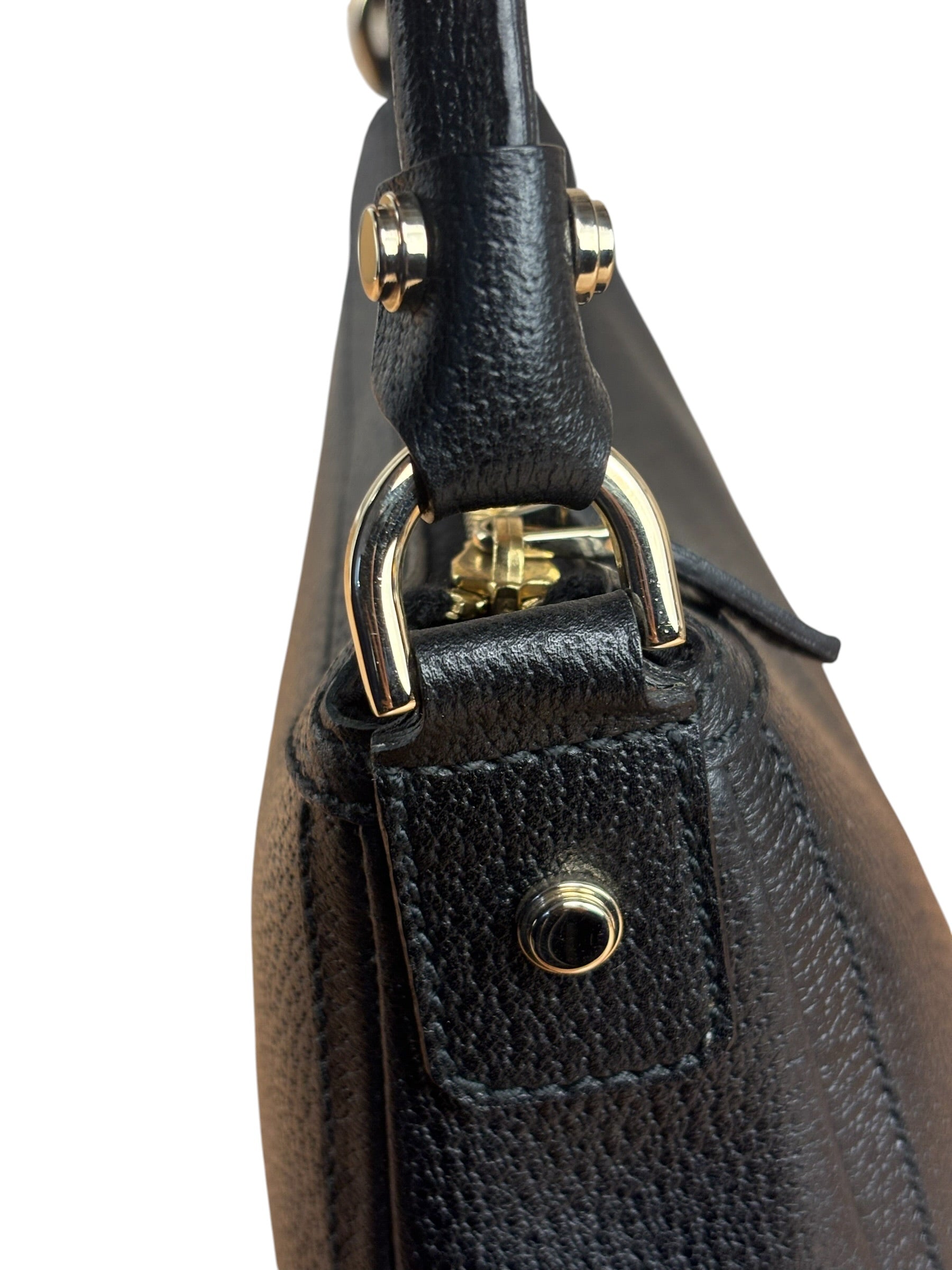 Gucci Black Pebbled Leather Shoulder Bag