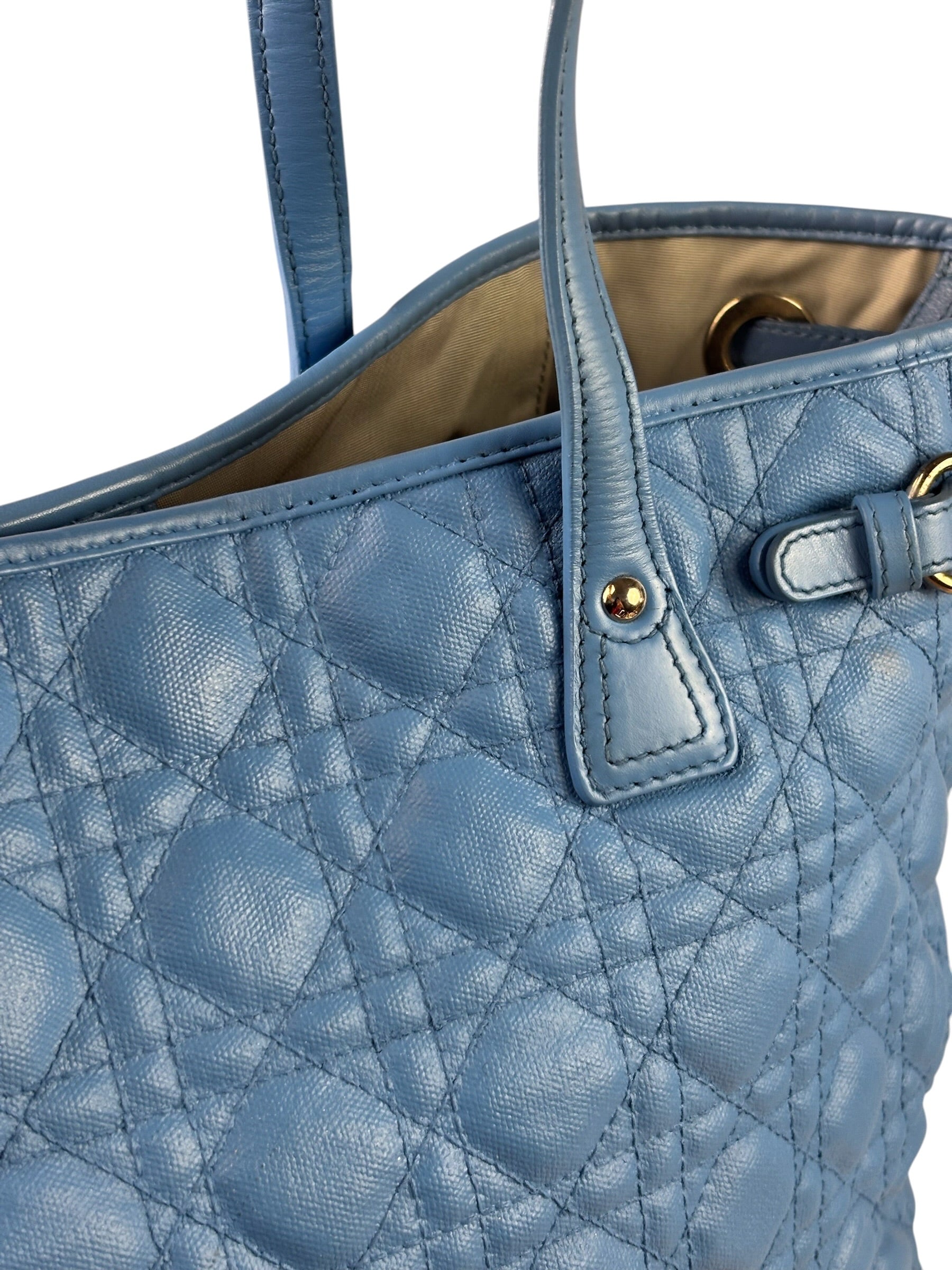 Christian Dior Blue Leather Panarea Tote