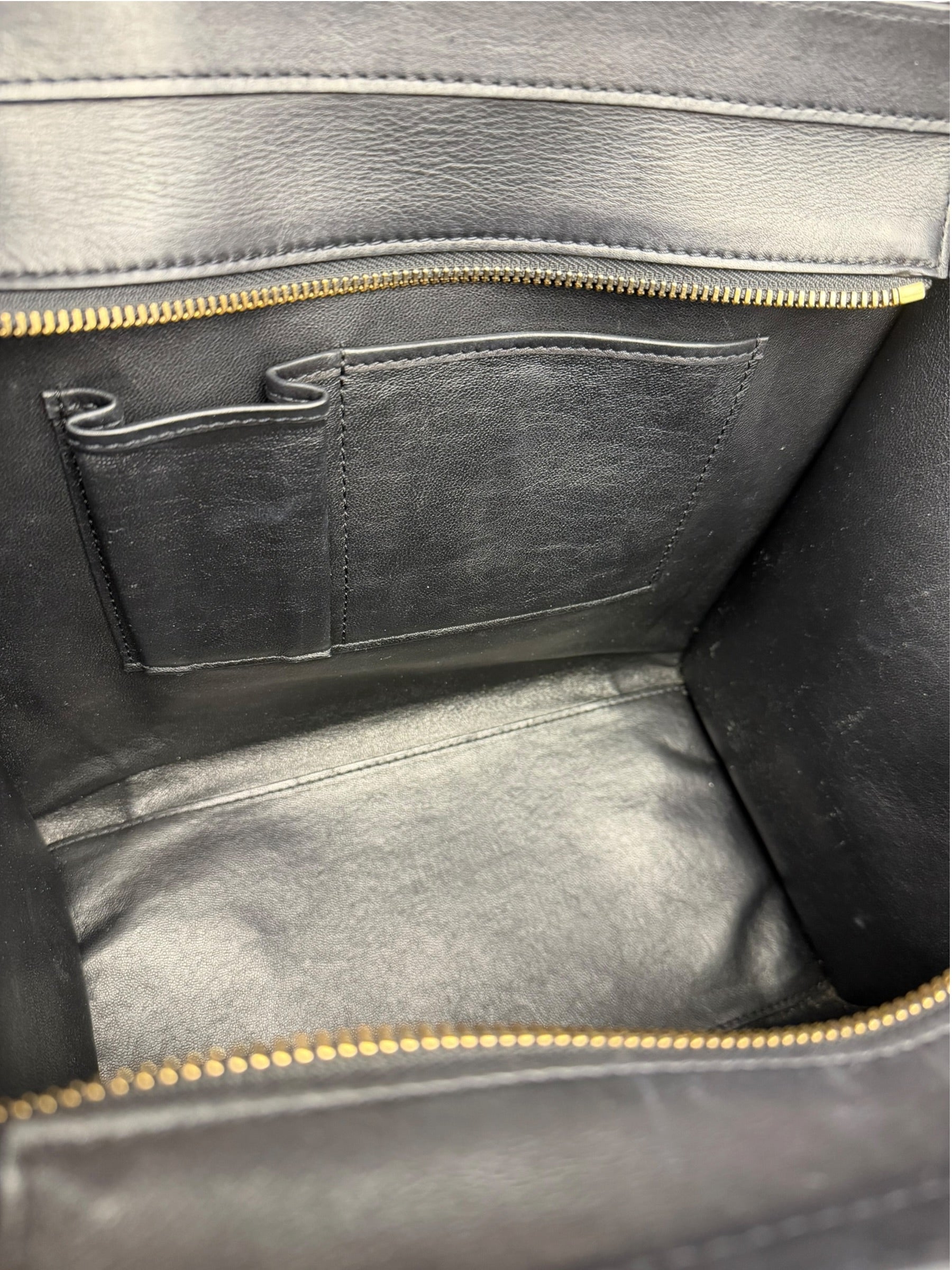 Celine Calfskin Leather/Suede Tri-Color Luggage Tote Bag