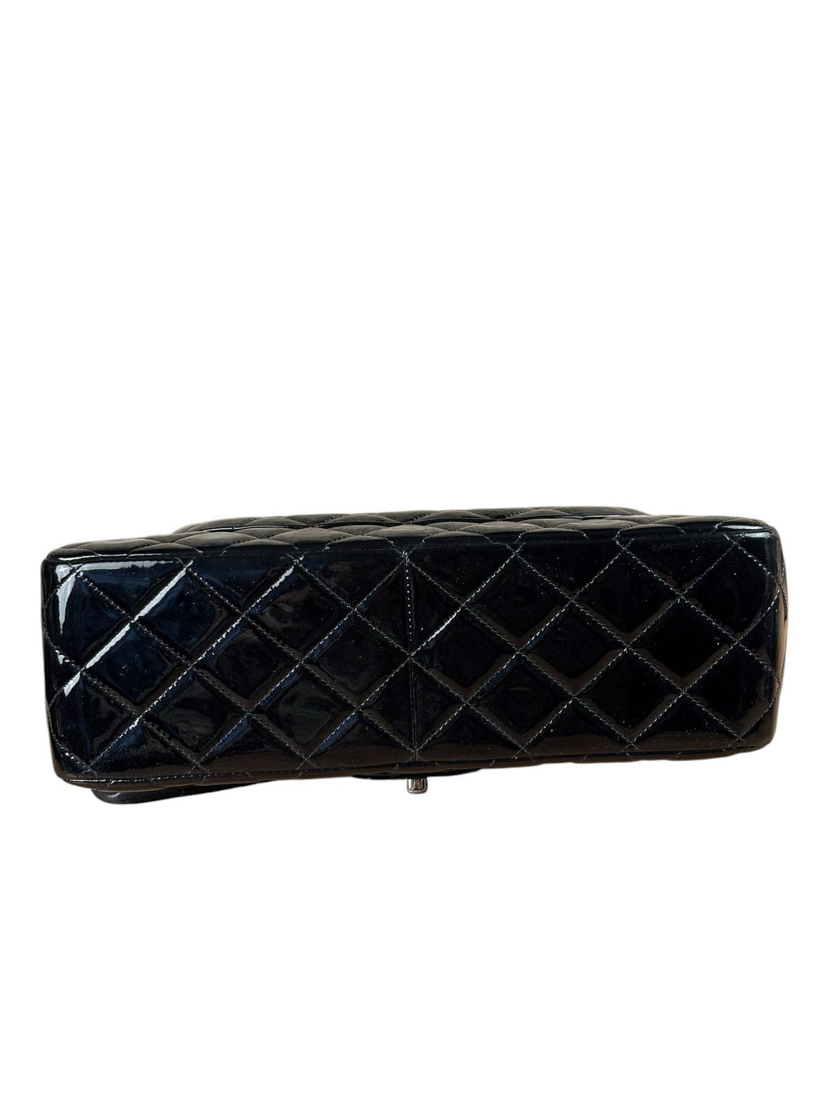 Chanel Black Patent Leather Jumbo Double Flap 2013