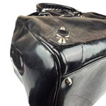 Balenciaga Black Patent Leather Weekender Handbag