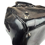 Balenciaga Black Patent Leather Weekender Handbag