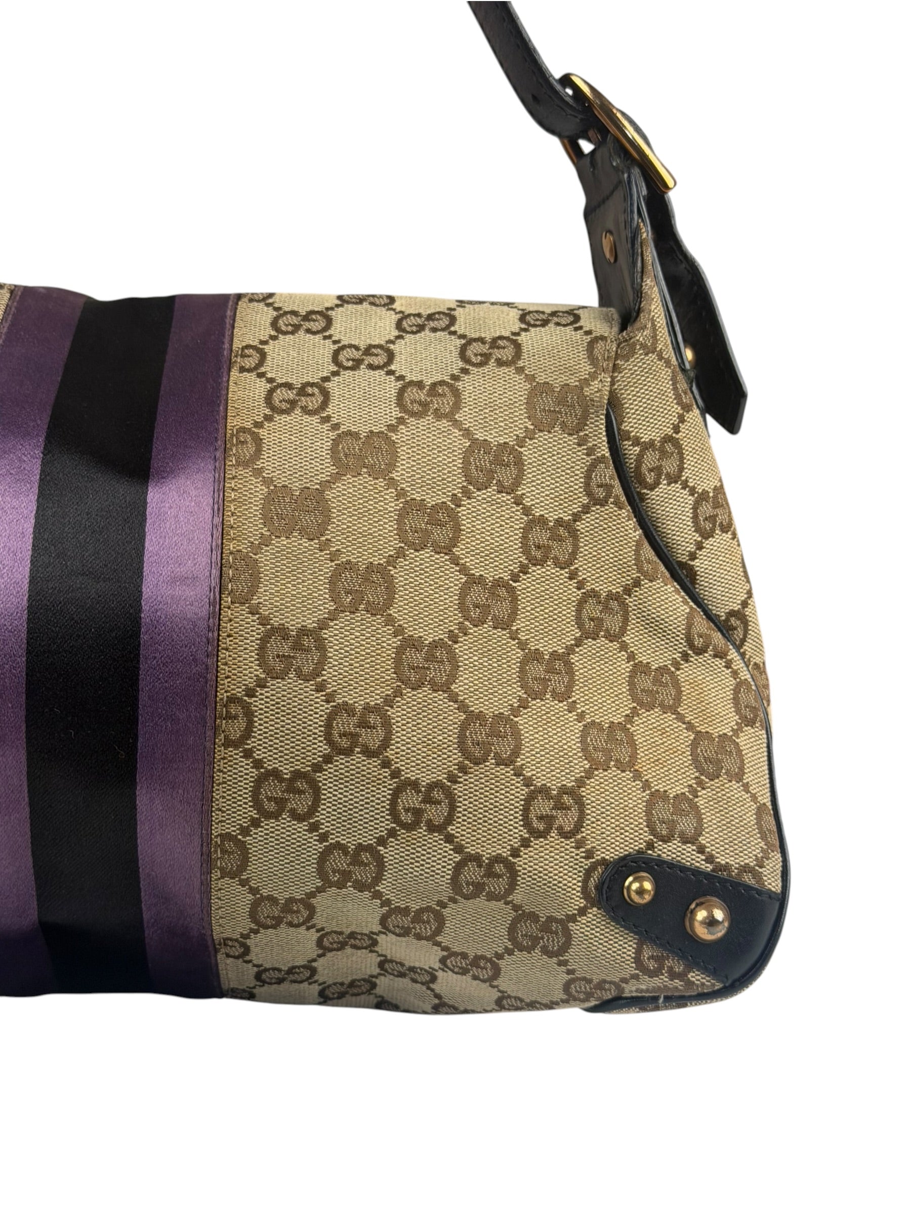 Gucci GG Canvas Web Horsebit Shoulder Bag