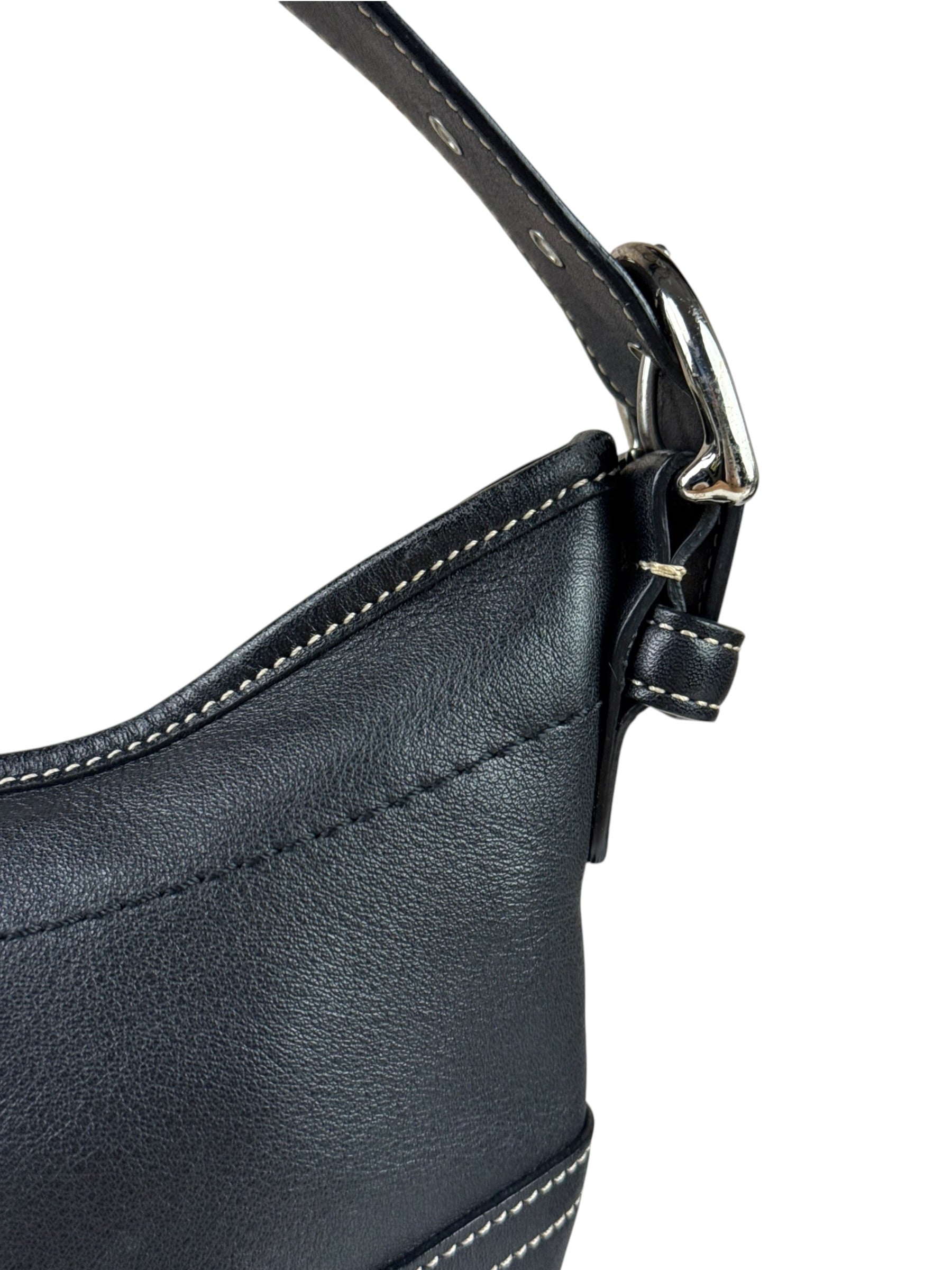 Coach Black Leather Soho Hobo Pochette