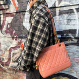 Chanel Pink Caviar Quilted Leather Petit Timeless Tote Early 2000's