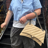 Balenciaga Beige Calfskin Crush Chain Bag