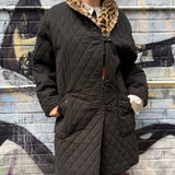 Emba Vintage Cheetah Print Fur Reversible Coat