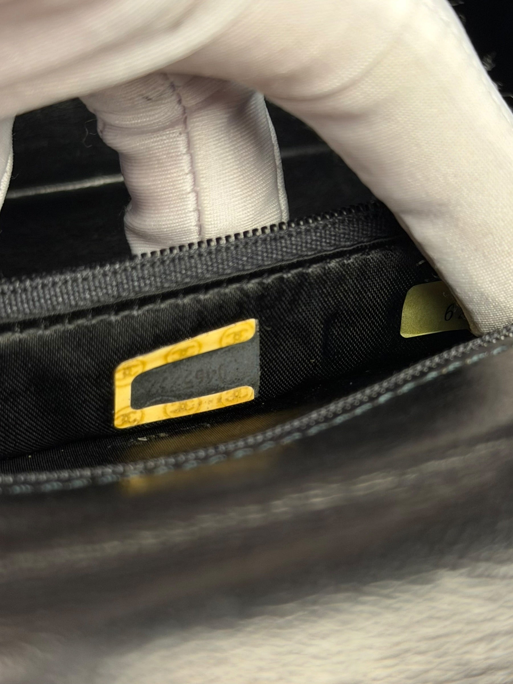Chanel Black Lizard Leather Envelope Flap Bag 1986
