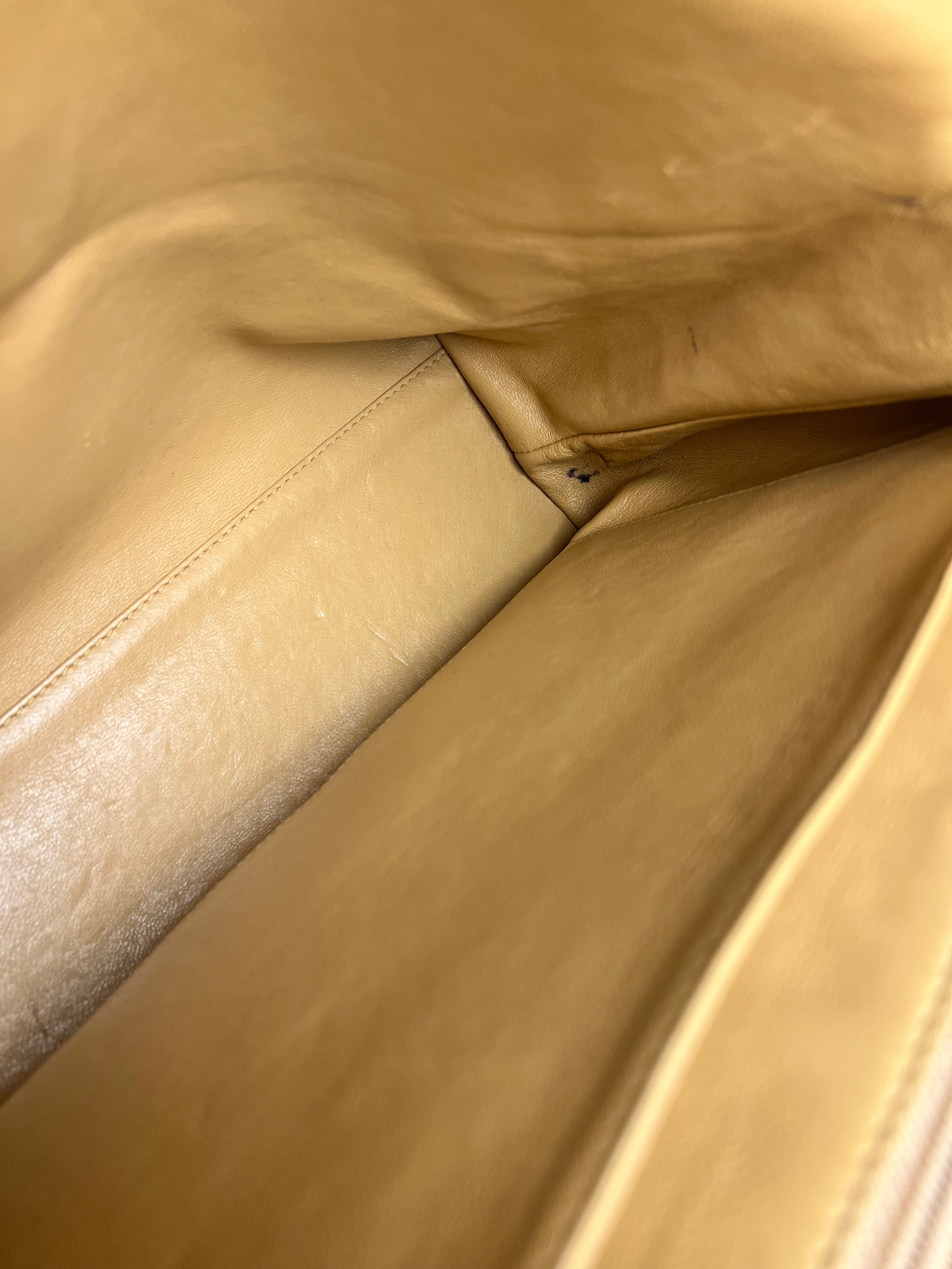 Chanel Beige Calfskin Kelly Top Handle Bag 2001