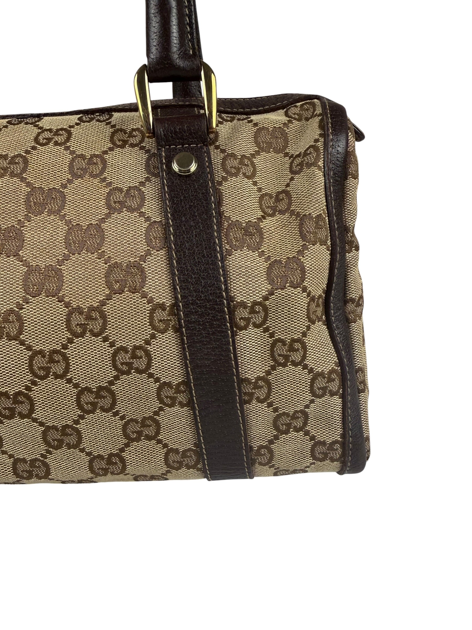 Gucci GG Canvas Top Handle Mini Boston Handbag