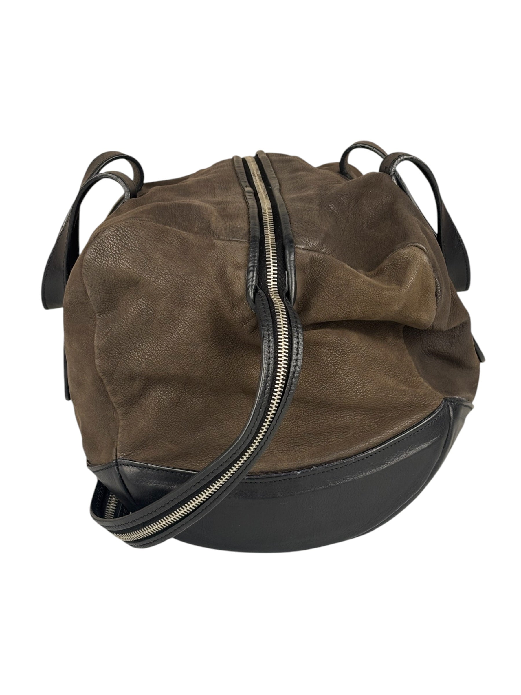Celine Brown/Black Leather Bowling Bag