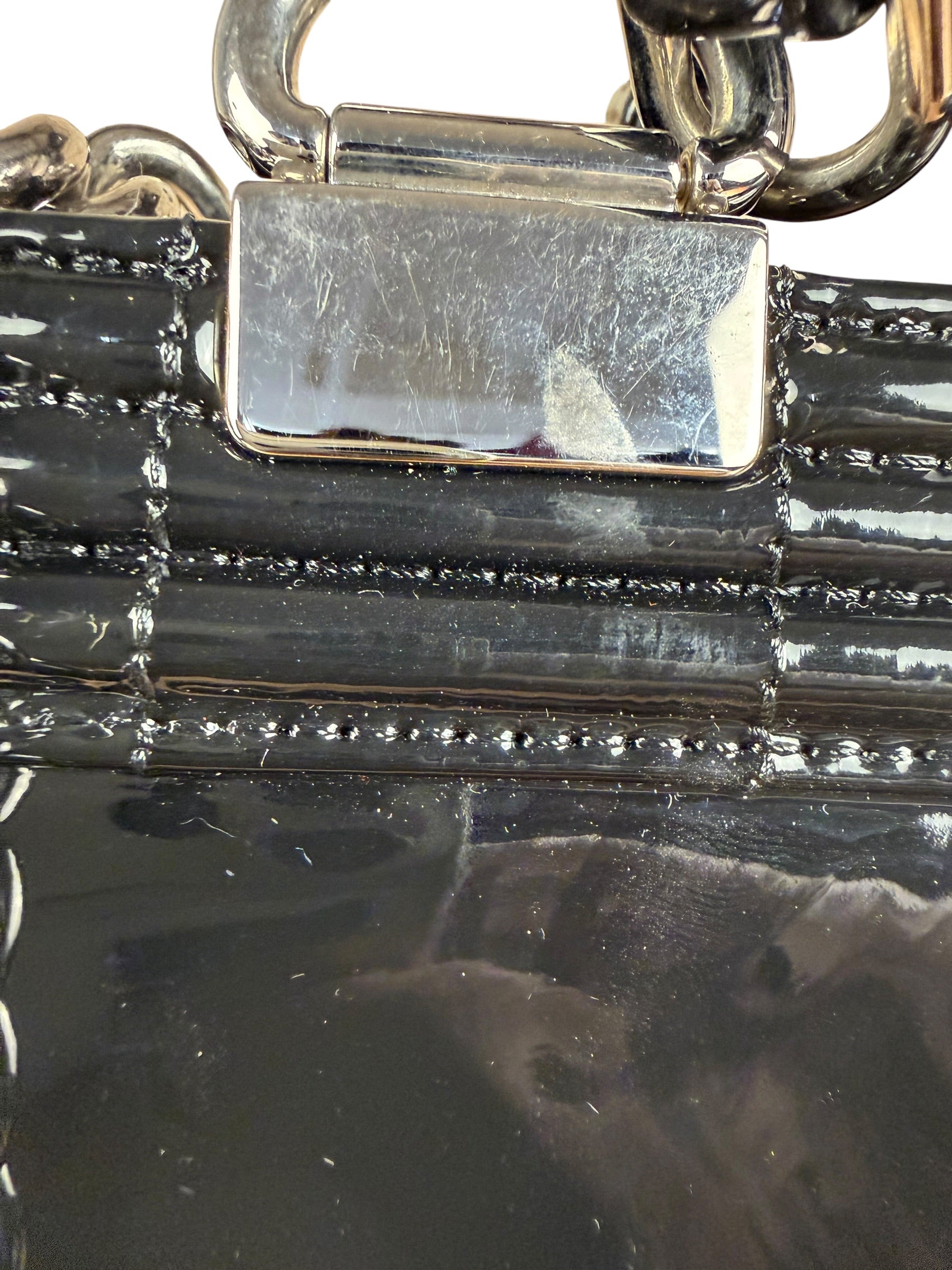 Chanel Black Patent Leather Boy Tote Two-Way Bag 2012