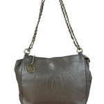 Chanel CC Grey Leather Chain Hobo Bag '89-'91