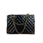 Chanel Black Patent Quilted Leather Timeless Shopping Tote Bag 2002