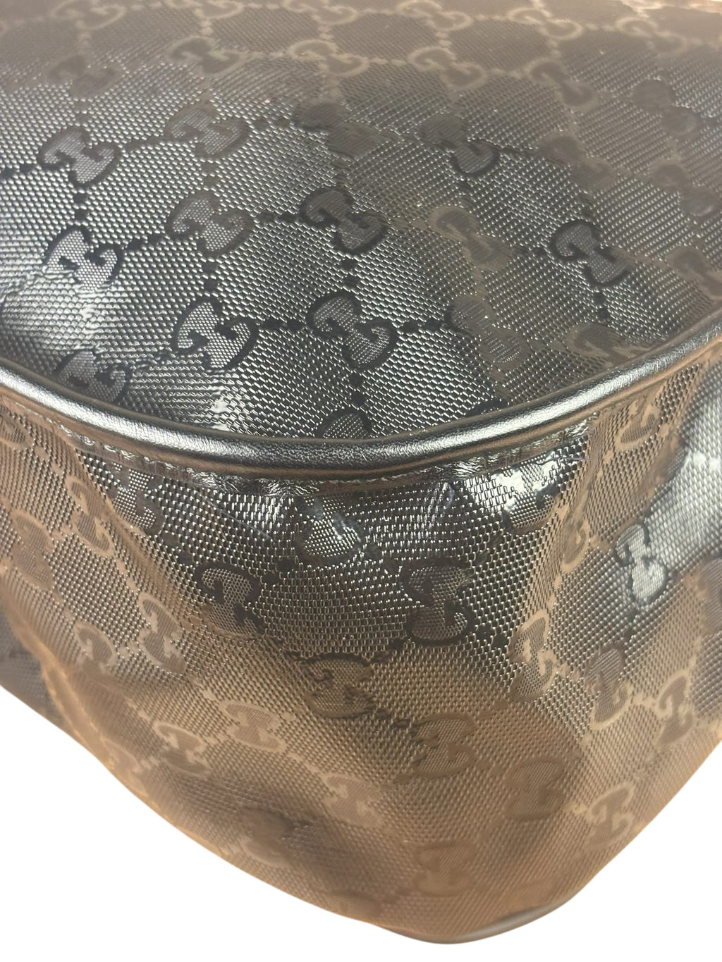 Gucci Black PVC GG Flap Messenger Bag