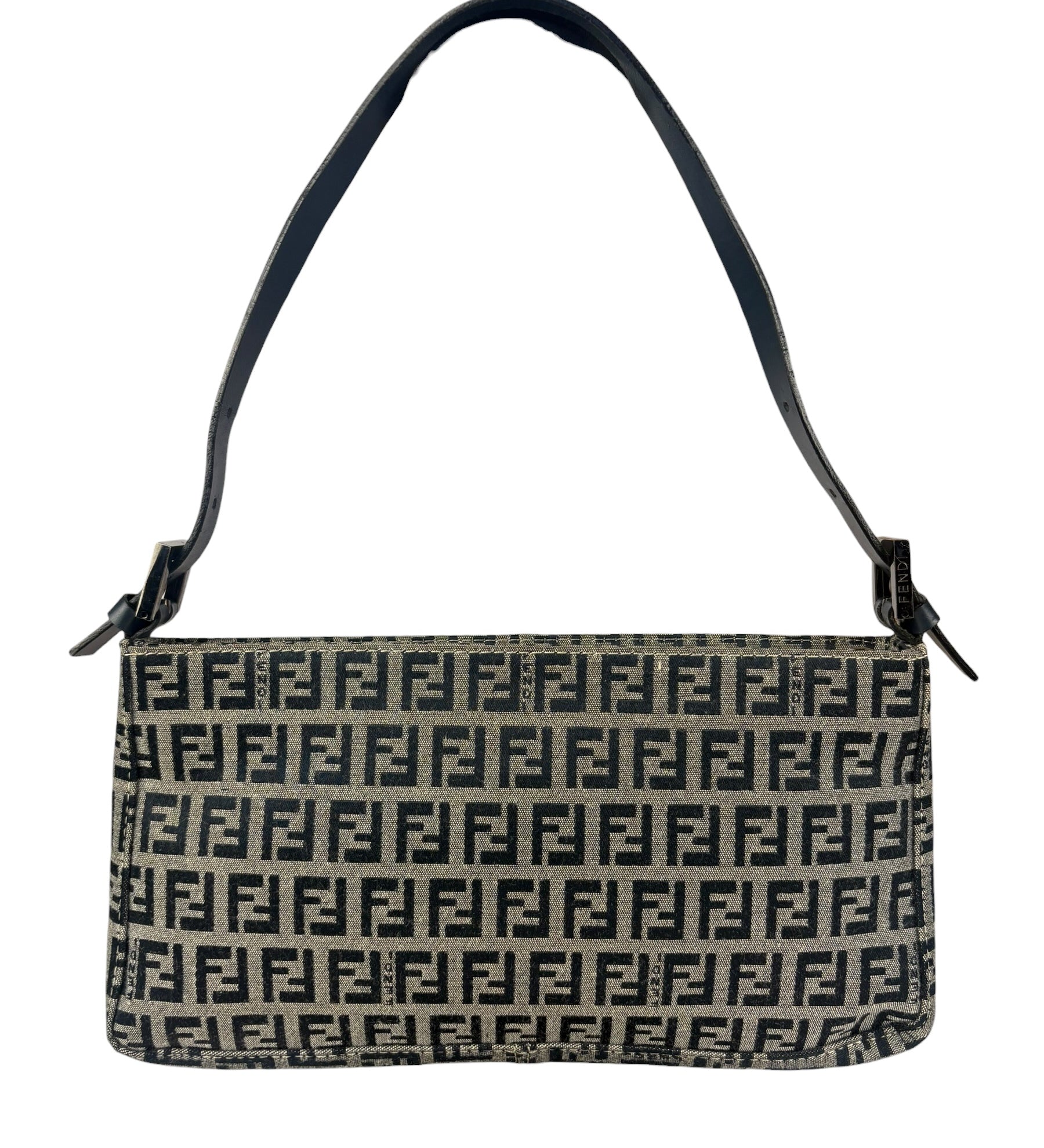 Fendi Vintage Navy Zucca Print Pochette